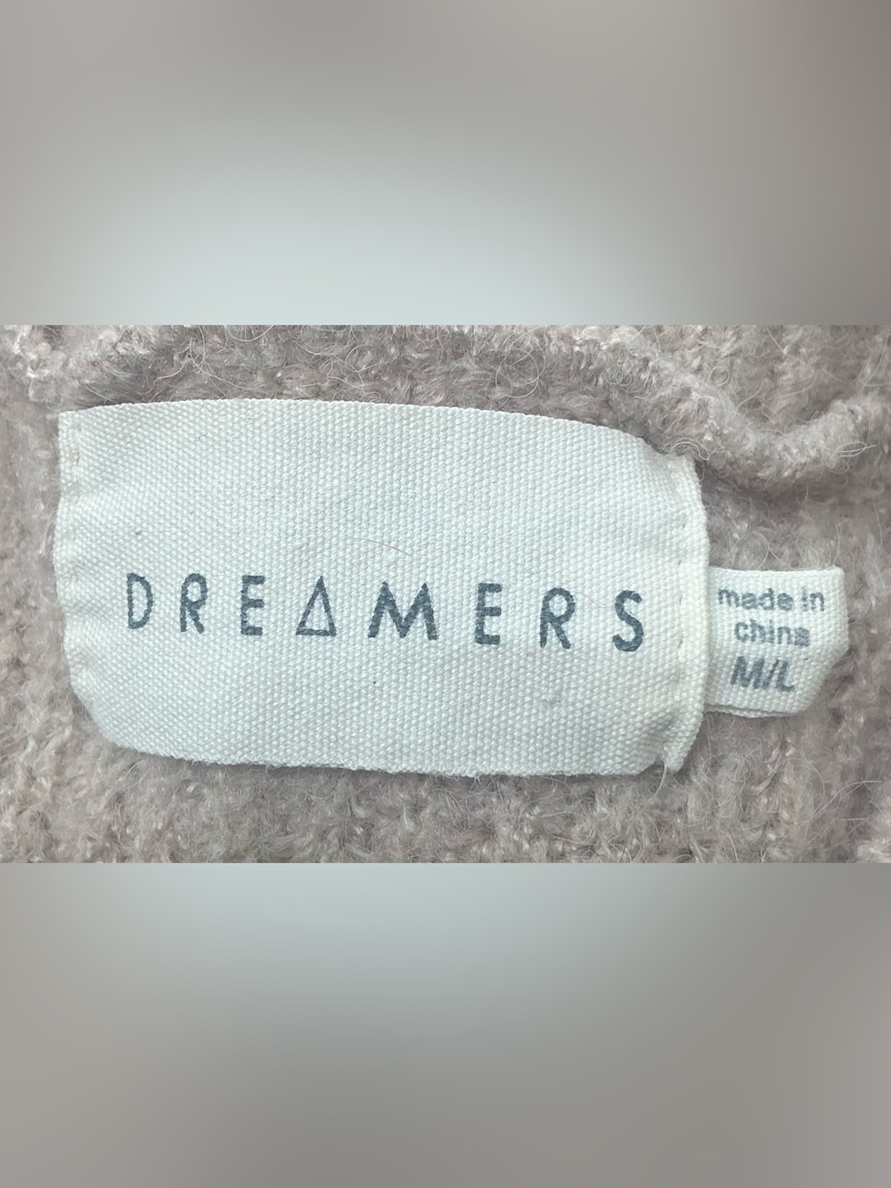 DREAMERS Mock Neck Ribbed Knit Sweater Dress Oatmeal Beige M/L - Picture 7 of 8
